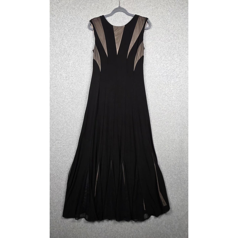 R&M Richards Dress Womens 6 Black Nude Sleeveless Formal Evening‎ Gown Maxi
